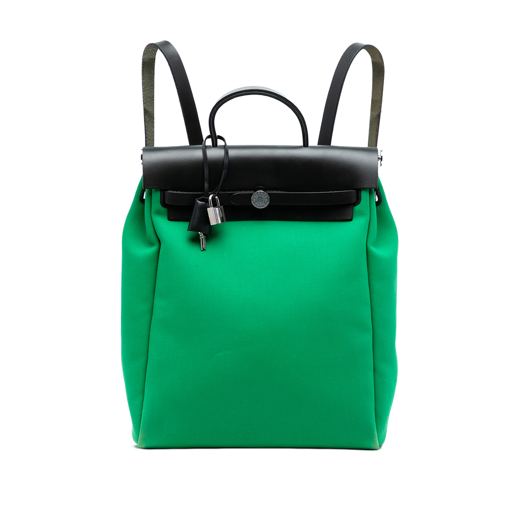 Pre-Loved Hermes Toile Herbag A Dos Zip Retourne Backpack